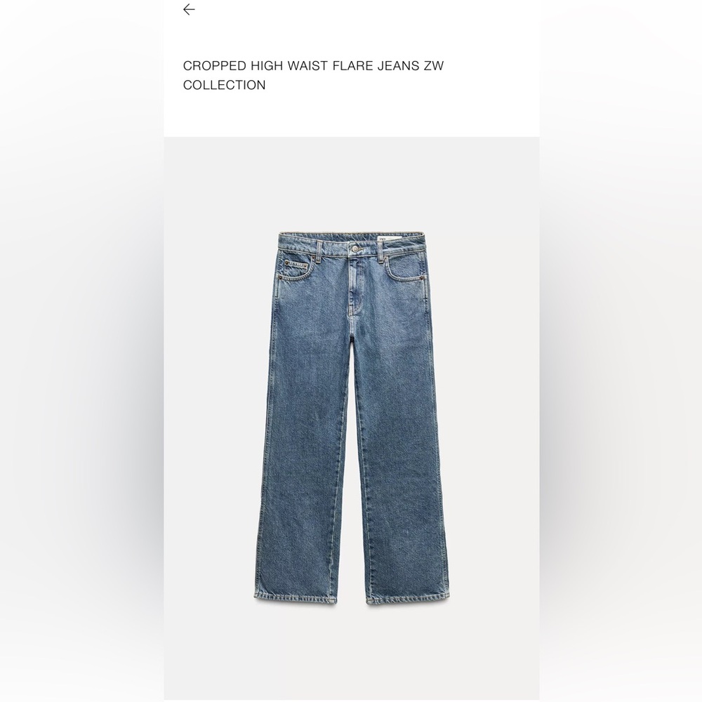 Zara High Waist Flare Jeans in Classic Blue